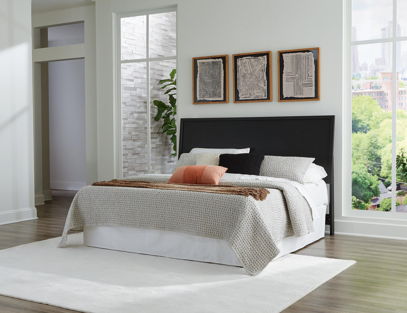 Danziar Panel Headboard - Black (B1013-SI) - Image 5