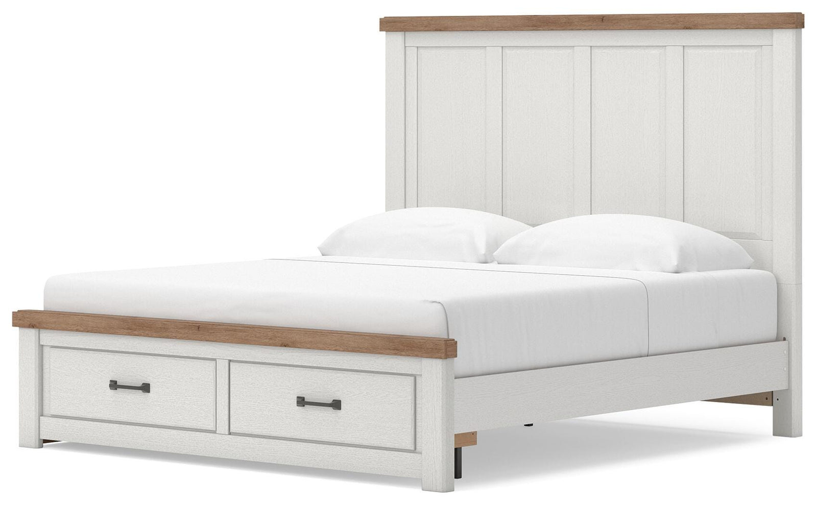 Savonport Panel Storage Bed - White/Brown (B4615-SI)