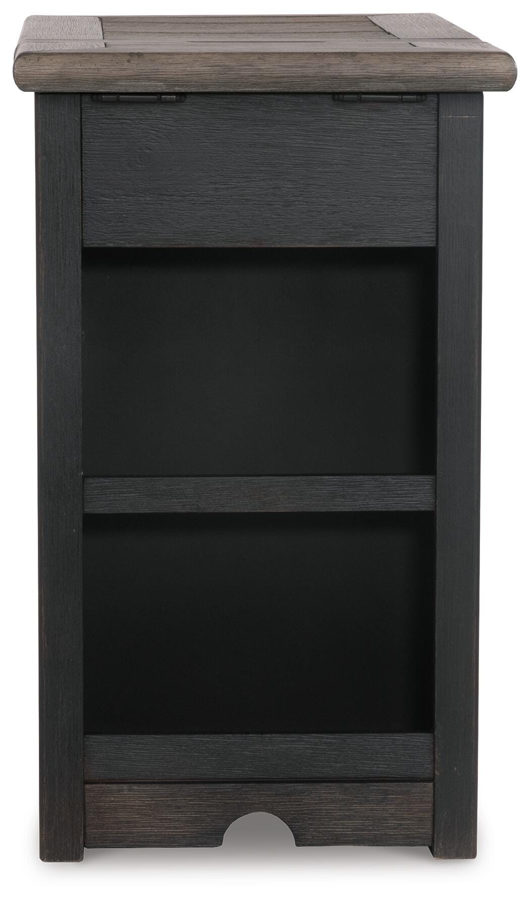 Tyler Creek Chairside End Table with USB Ports & Outlets - Grayish Brown/Black (T736-SI) - Image 6