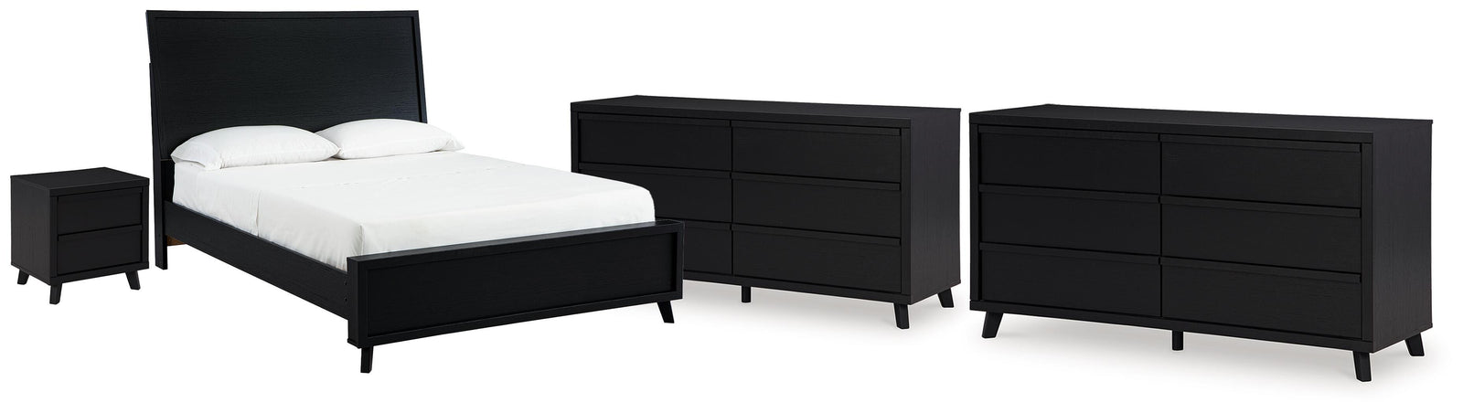 Danziar Panel Bed, 2 Dressers and Nightstand (B1013-SI)
