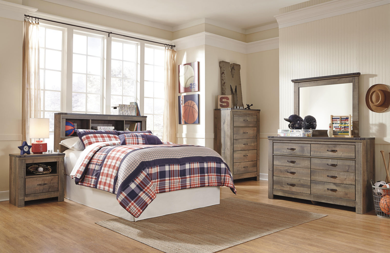 Trinell Bookcase Headboard (Youth) - Brown (B446-SI) - Image 6