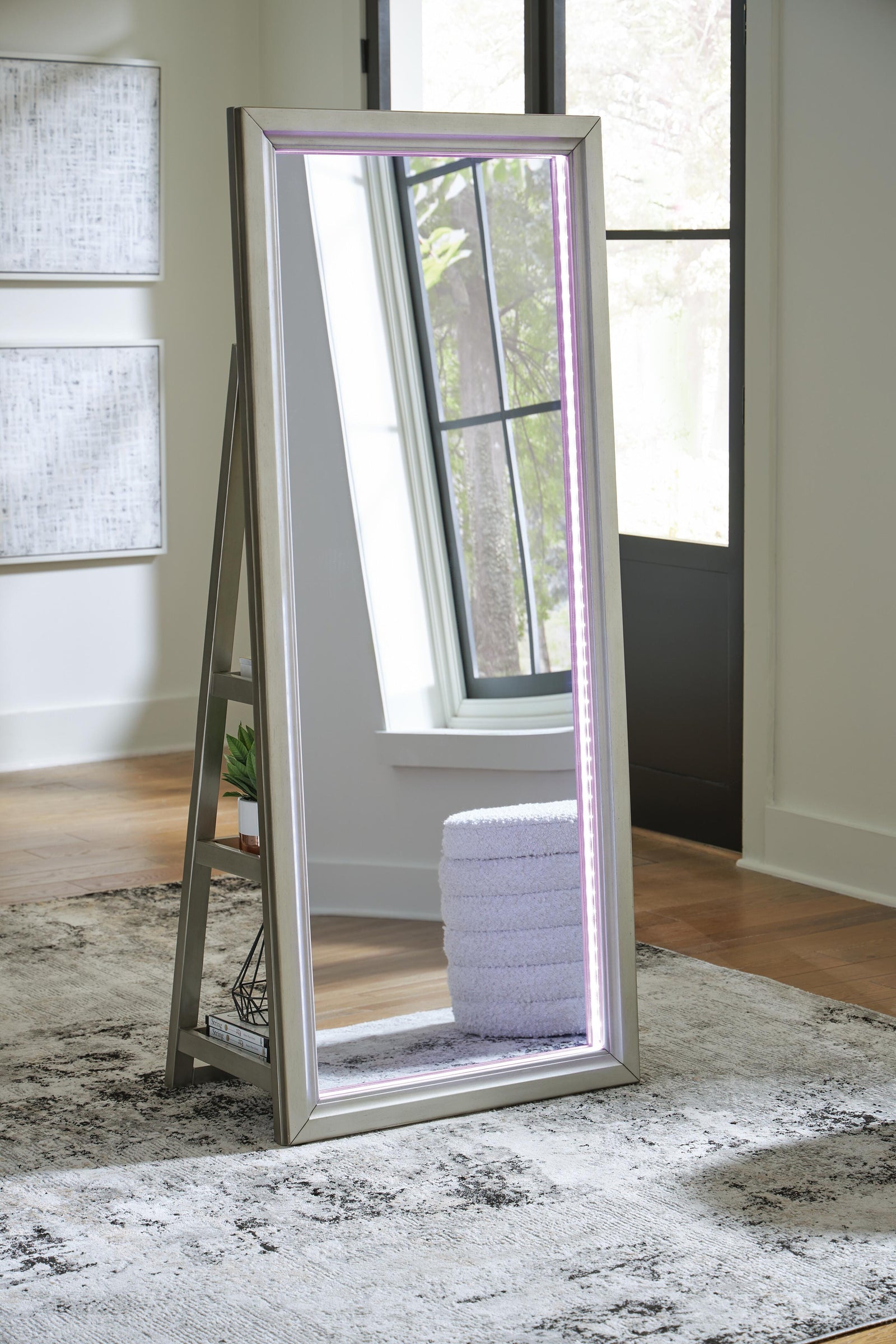Evesen Floor Standing Mirror/Storage (A8010380-SI) - Image 19