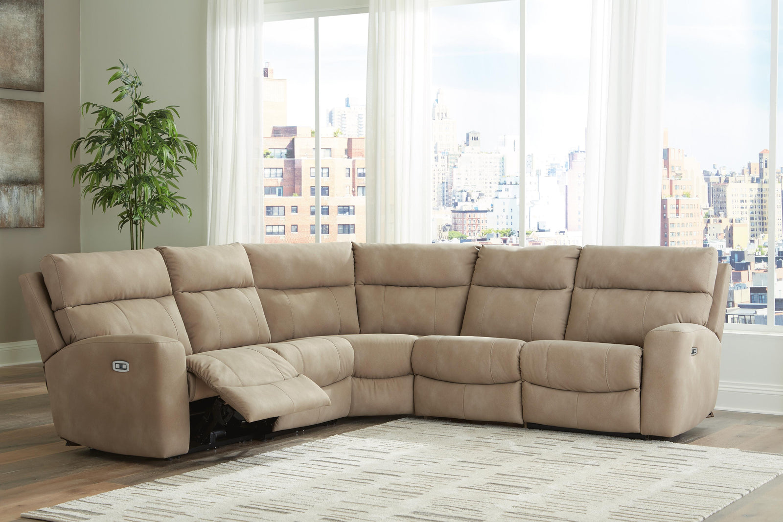 Next-Gen Durapella 5-Piece Power Reclining Sectional (61004-SI) - Image 4