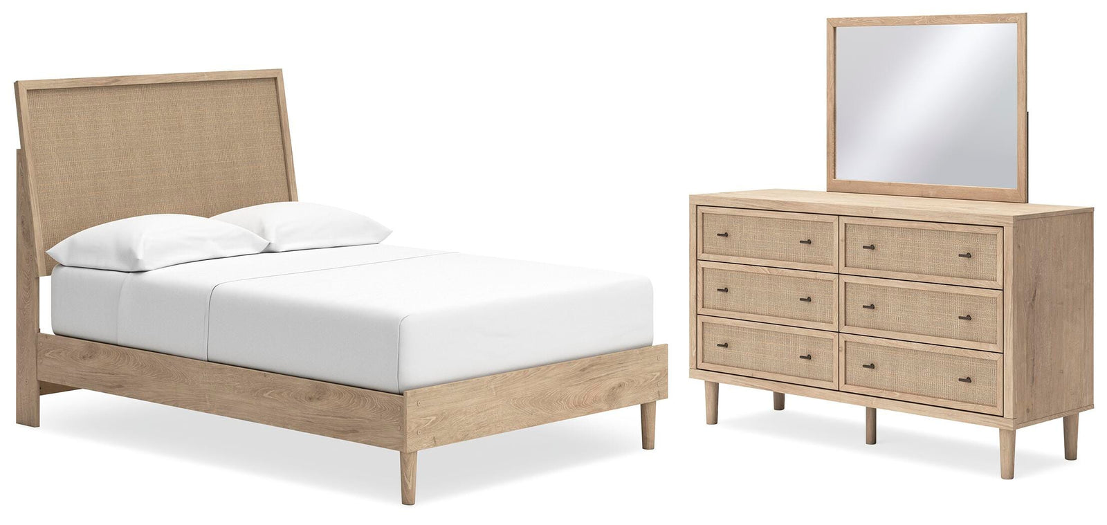 Cielden Panel Bed, Dresser and Mirror - Two-tone (B1199-SI) - Image 3