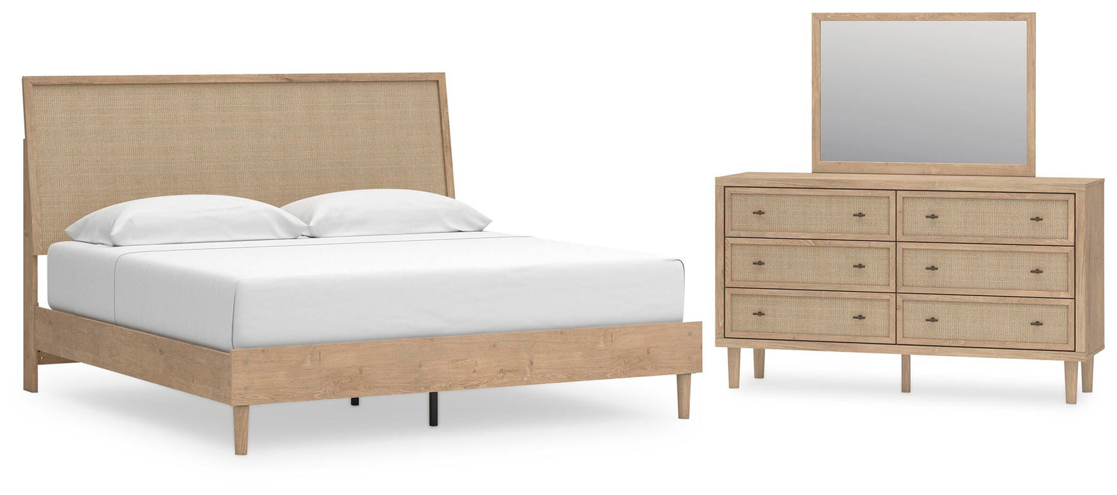 Cielden Panel Bed, Dresser and Mirror - Two-tone (B1199-SI) - Image 2