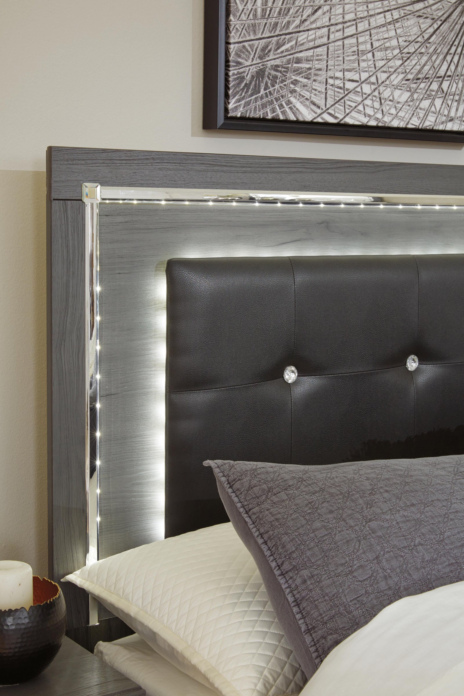 Lodanna Upholstered Panel Headboard - Gray (B214-SI) - Image 6