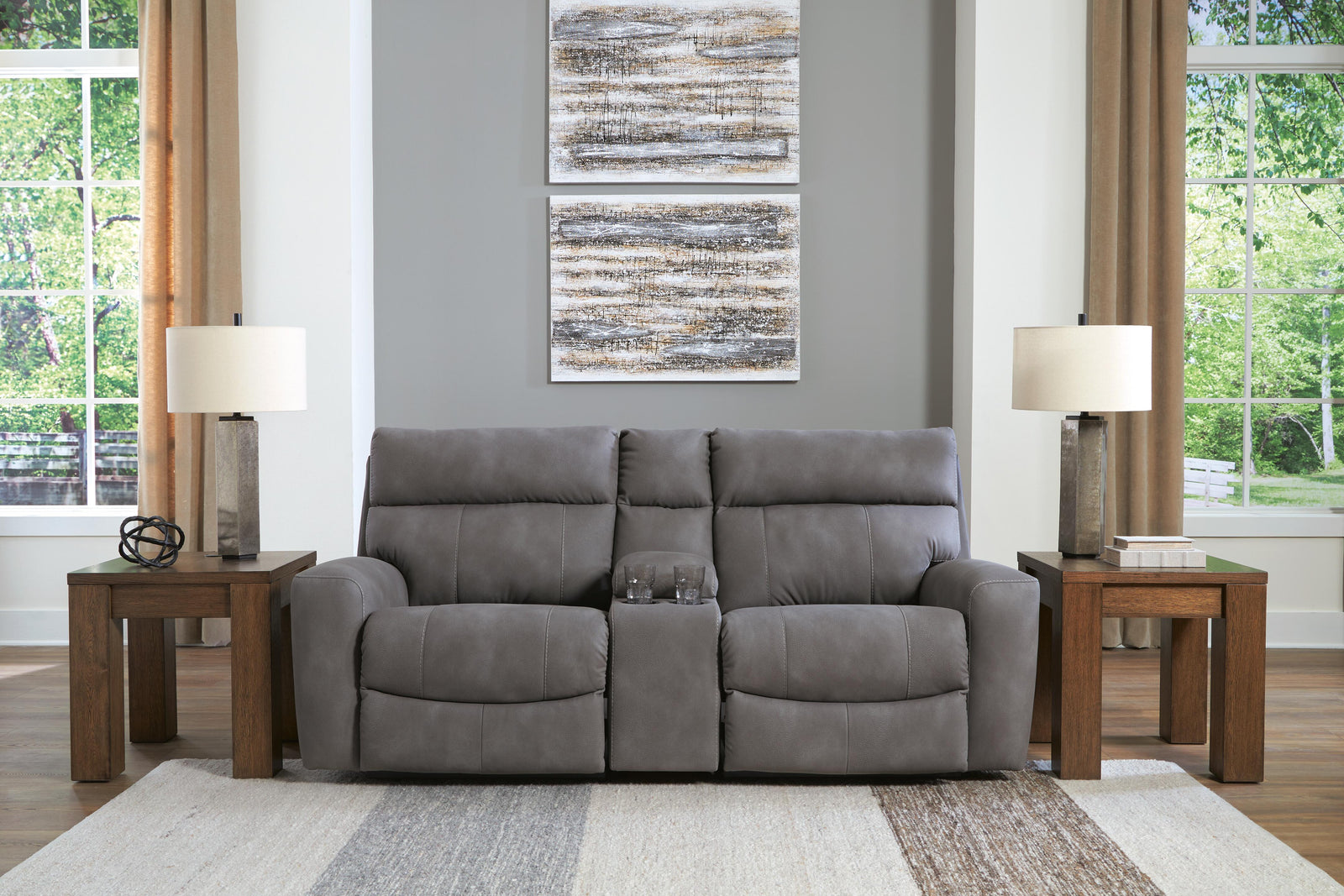 Next-Gen Durapella 3-Piece Power Reclining Sectional Loveseat with Console (61003-SI) - Image 3