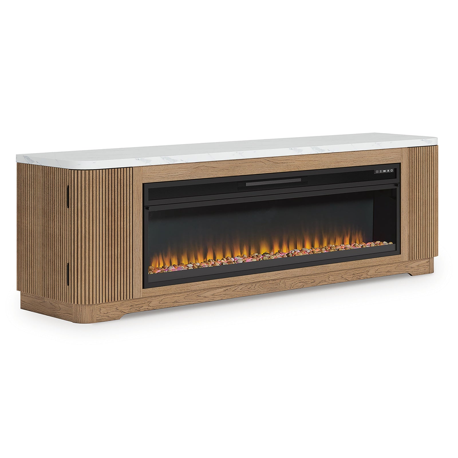 Camdill 80 TV Stand with Electric Fireplace (W808-SI) - Image 7