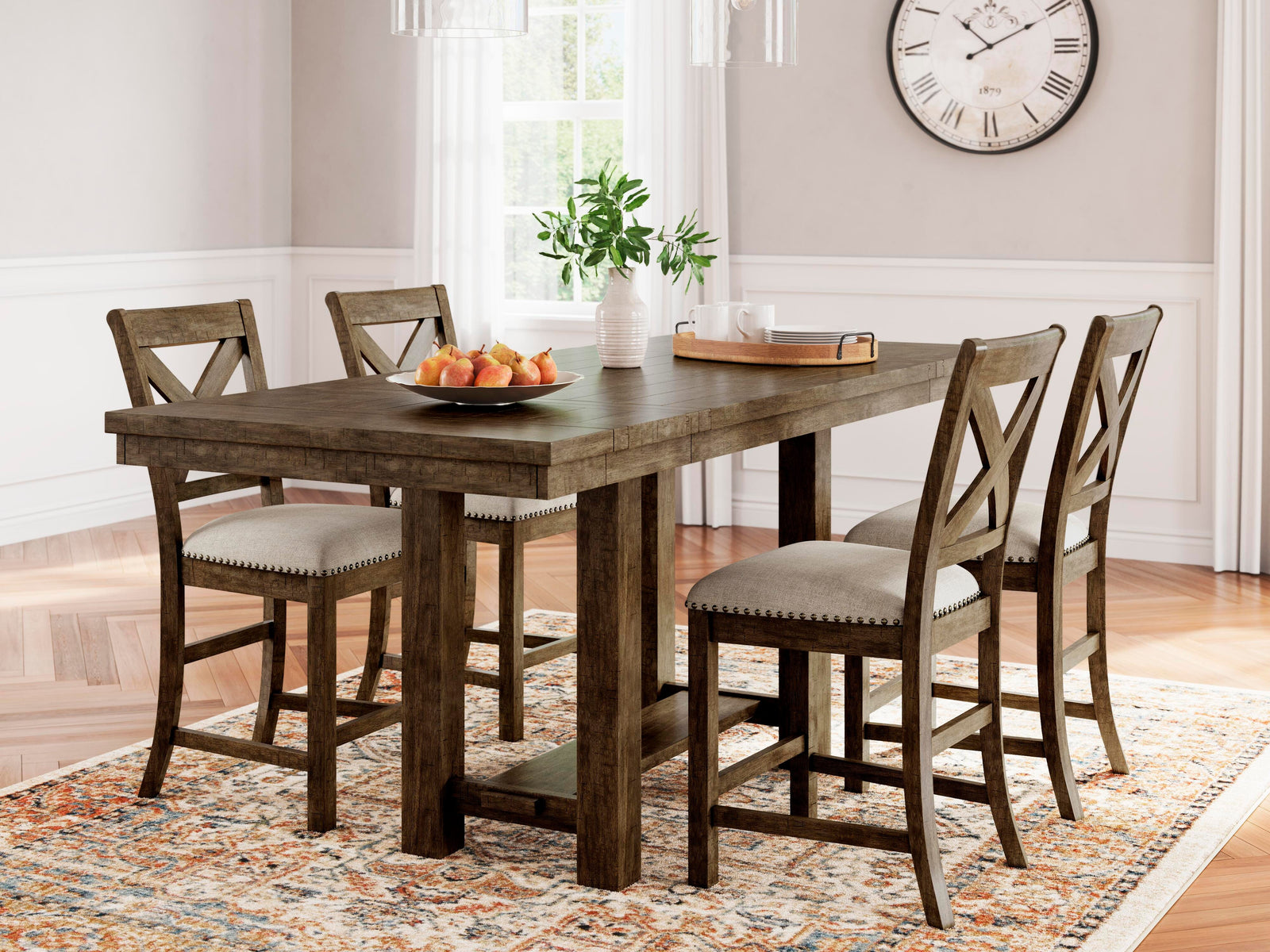Moriville Counter Height Dining Table and 4 Barstools (D631-SI) - Image 5