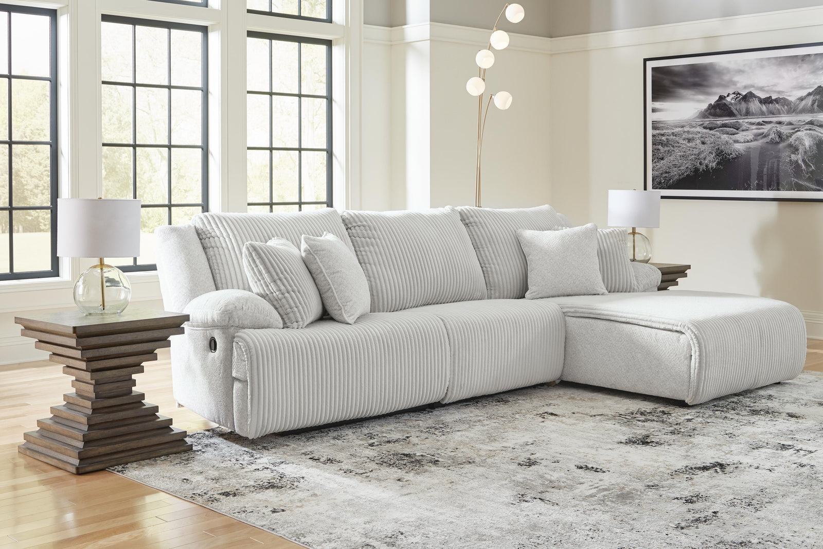 Top Tier 3-Piece Reclining Sectional Sofa Chaise (92706-SI) - Image 4