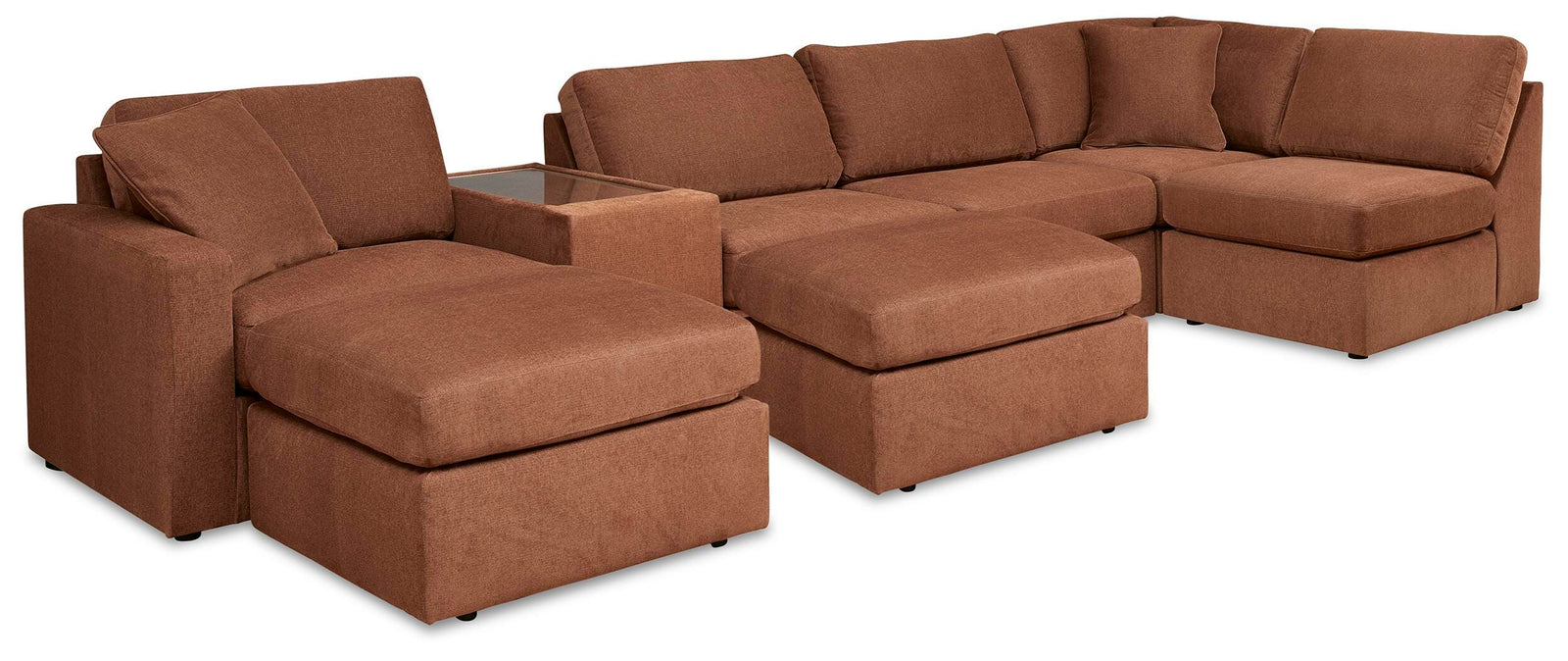 Modmax 6-Piece Sectional and 2 Ottomans (92102-SI) - Image 2