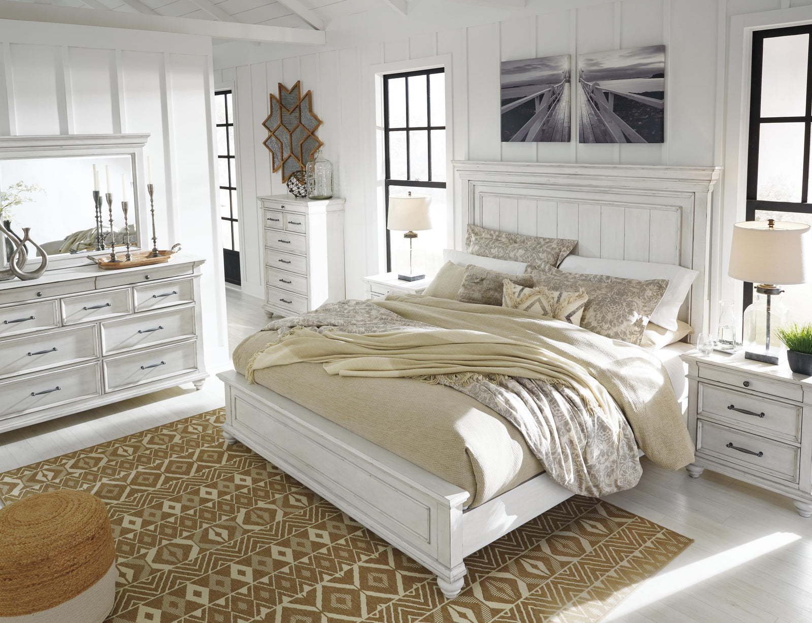 Kanwyn Panel Bed - Whitewash (B777-SI) - Image 13