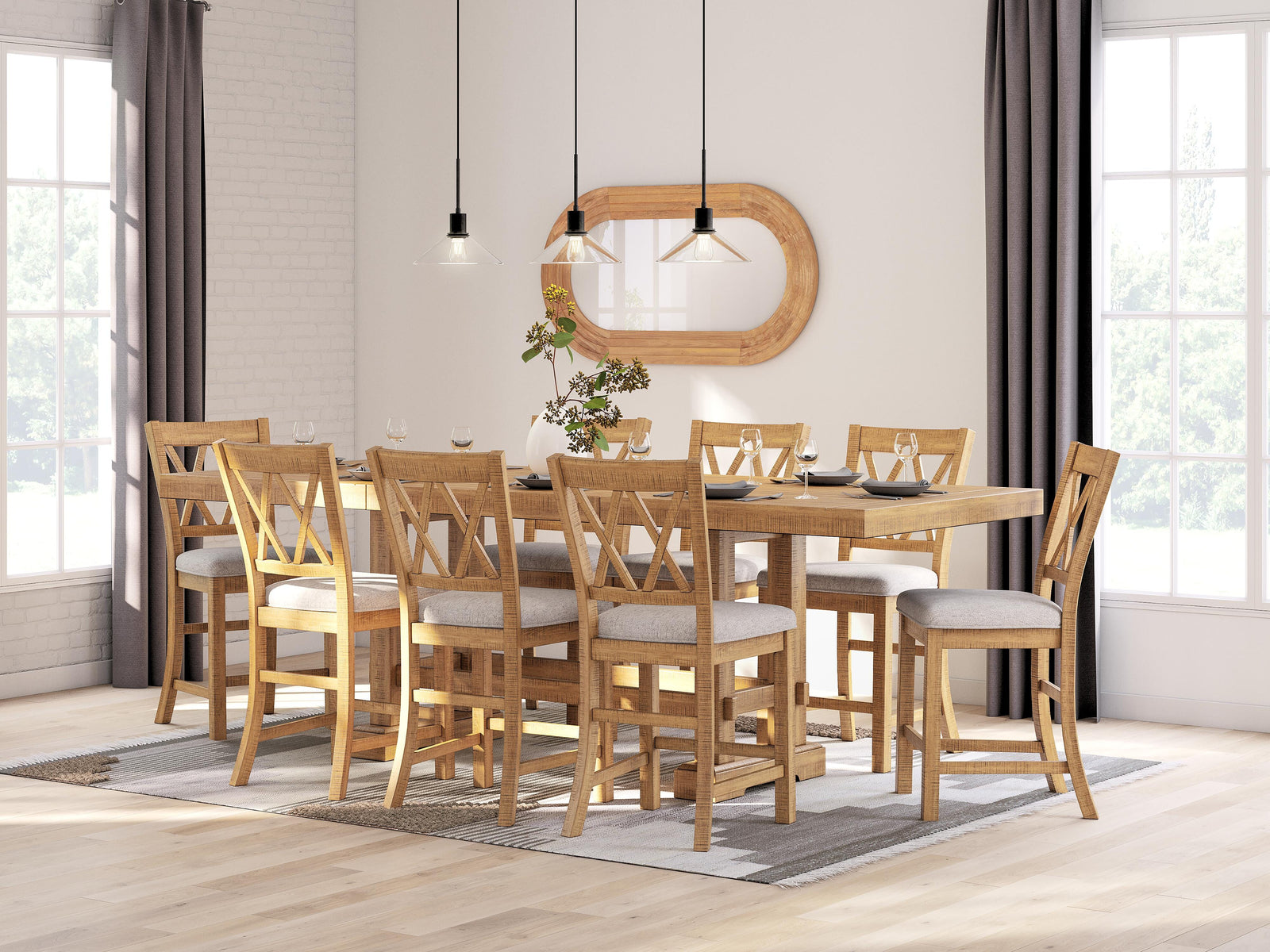 Havonplane Counter Height Dining Table and 8 Barstools (D773-SI) - Image 15