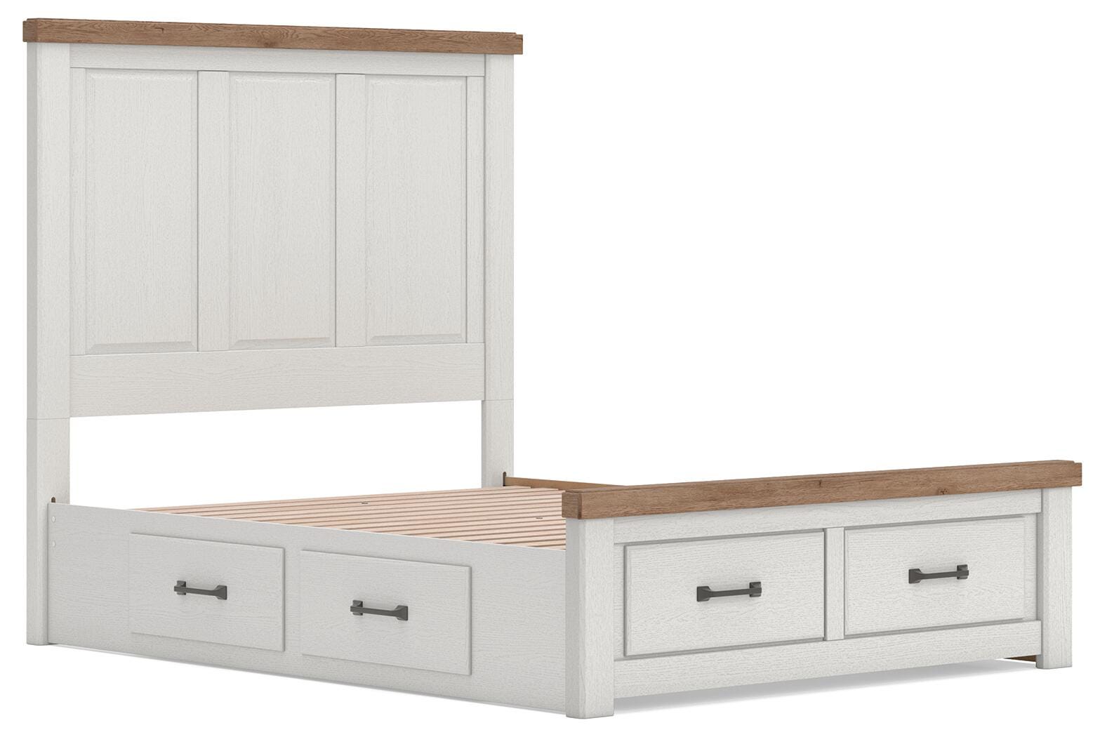 Savonport Panel Storage Bed - White/Brown (B4615-SI) - Image 4