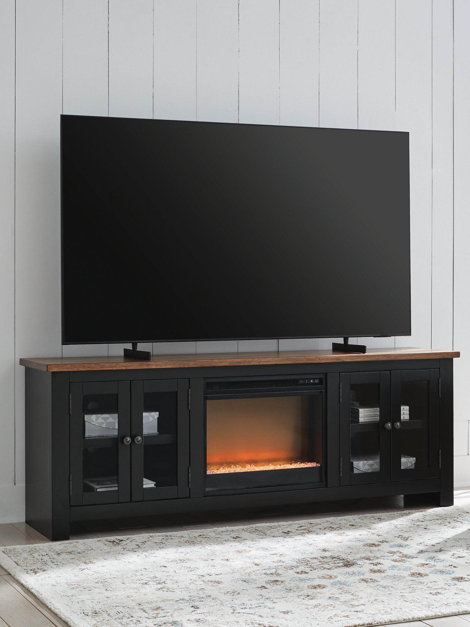 Wildenauer 76 TV Stand with Electric Fireplace (W664-SI) - Image 2