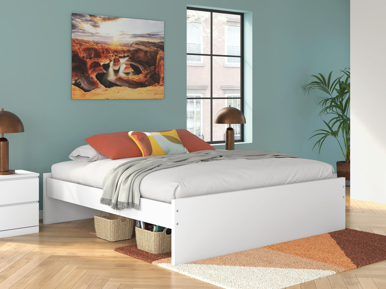 Onita Platform Bed - White (EB9630-SI) - Image 8