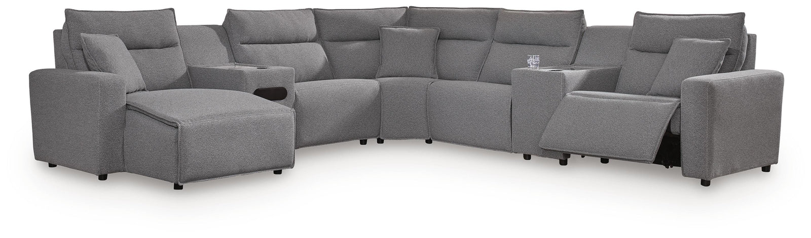 Modmax II 7-Piece Power Reclining Sectional with Chaise and Audio Console (65906-SI)