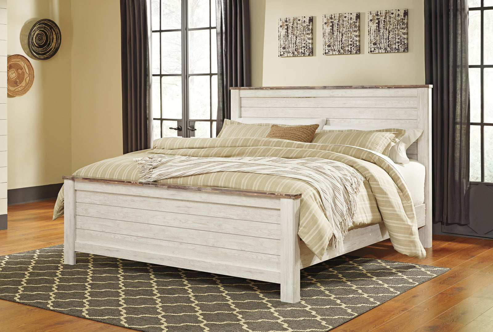 Willowton Panel Bed, Dresser, Mirror, and Nightstand - Whitewash (B267-SI) - Image 8