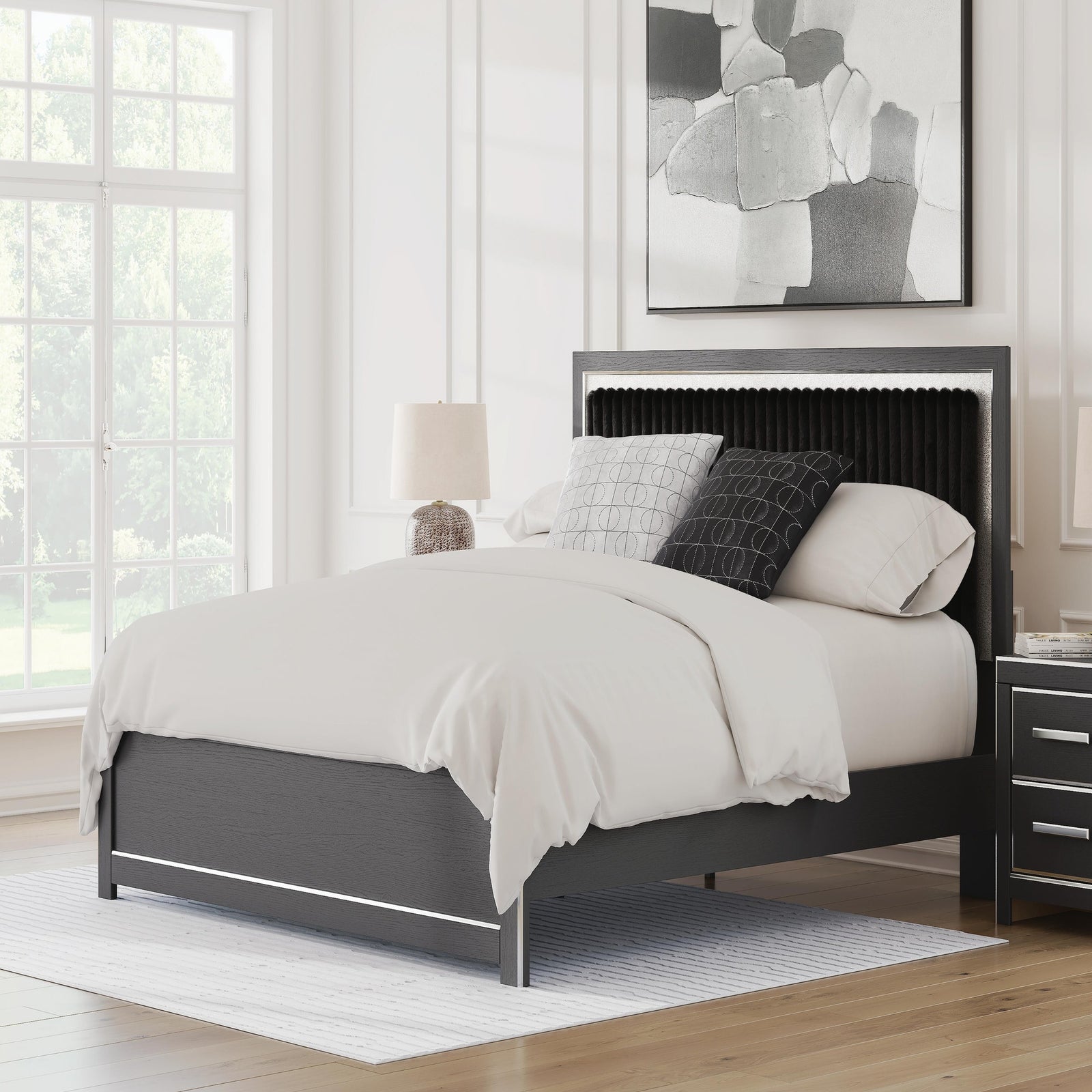 Zuraleus King Upholstered Panel Platform Bed (PCB3380-SI) - Image 6