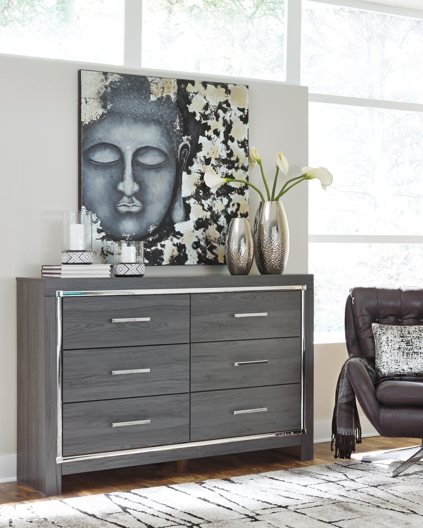 Lodanna Dresser - Gray (B214-SI) - Image 2