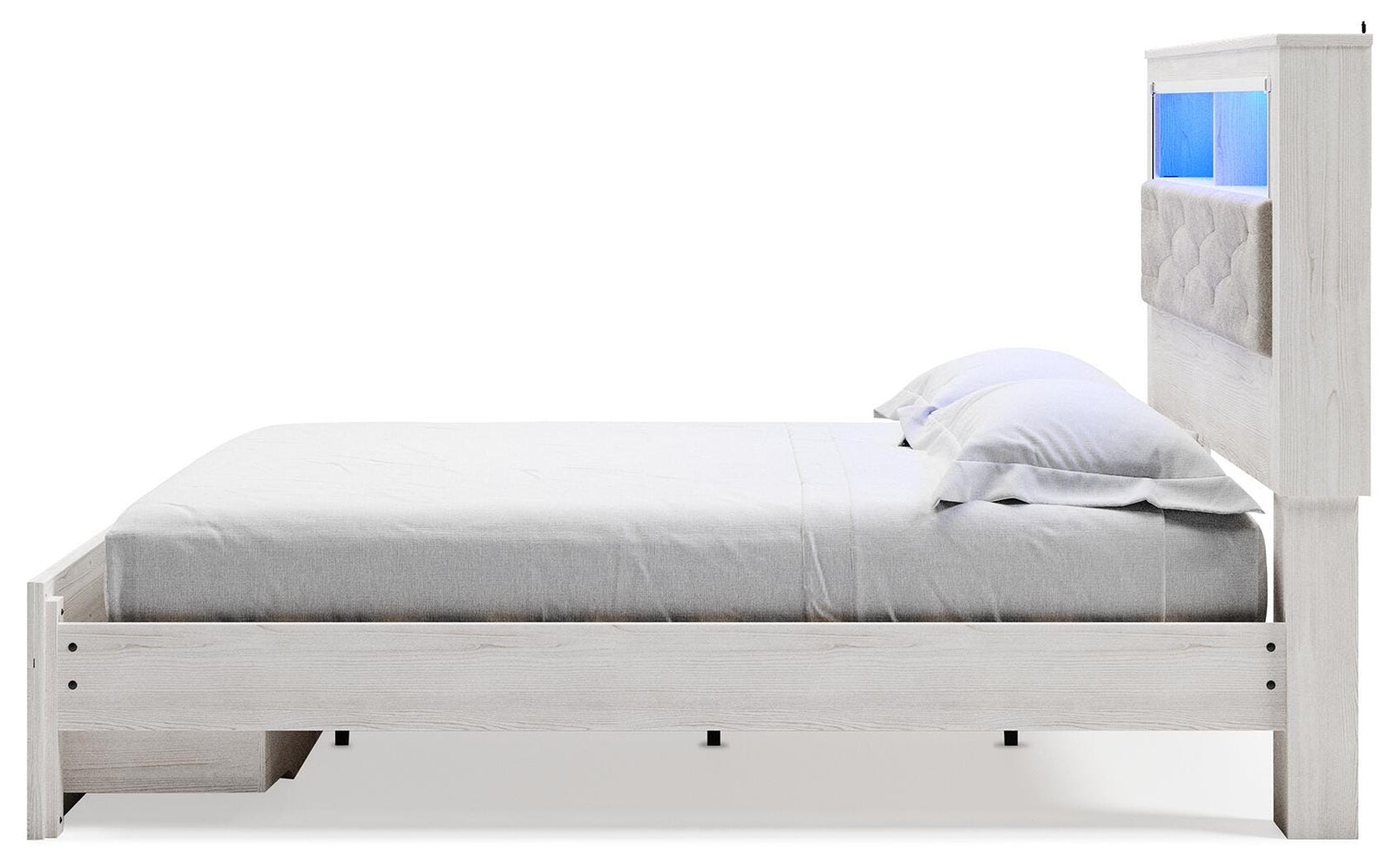 Altyra Upholstered Bookcase Bed with Storage - White (B2640-SI) - Image 6