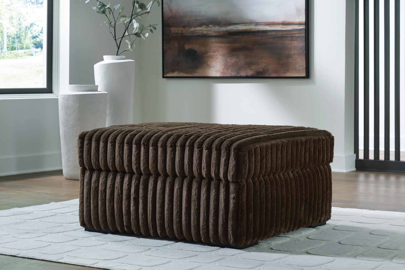 Midnight-Madness 3-Piece Double Chaise Sectional and Ottoman (98104-SI) - Image 16