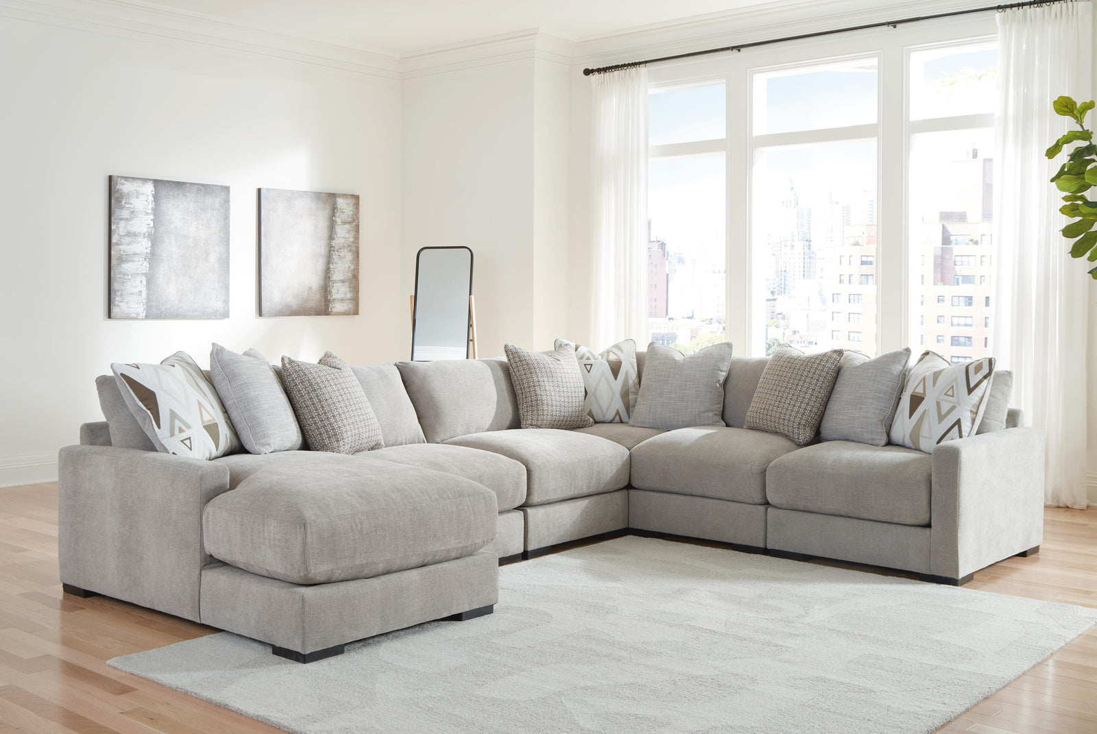 Aslan Court 6-Piece Sectional with Chaise (20305-SI) - Image 2