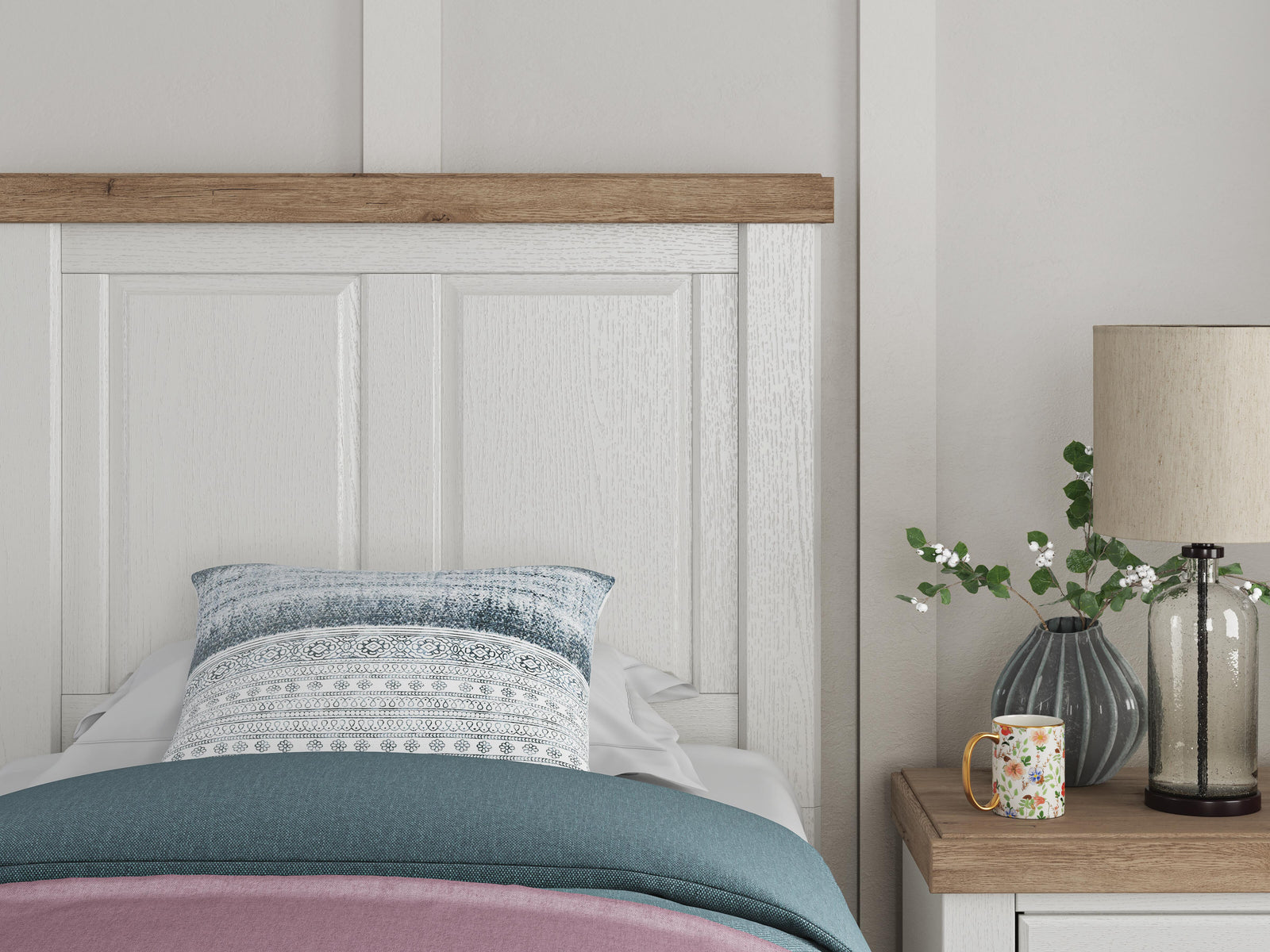 Savonport Panel Bed (Youth) - White/Brown (B4615-SI) - Image 9