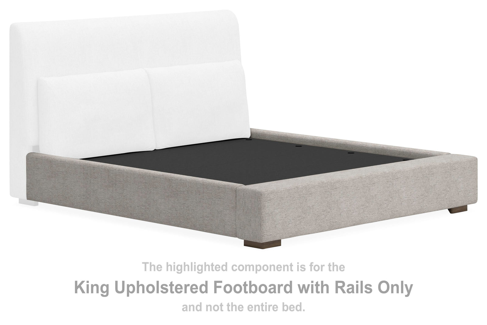 Cabalynn Upholstered Footboard with Rails - Oatmeal (B974-SI) - Image 3