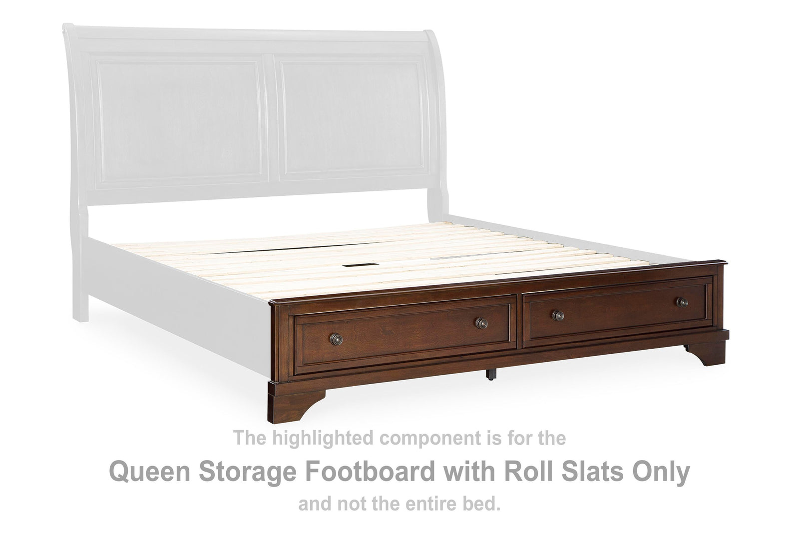 Trellington Storage Footboard with Roll Slats - Brown (B716-SI)