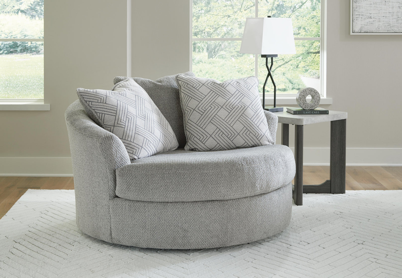 Casselbury Oversized Swivel Chair and Ottoman (52906-SI) - Image 9