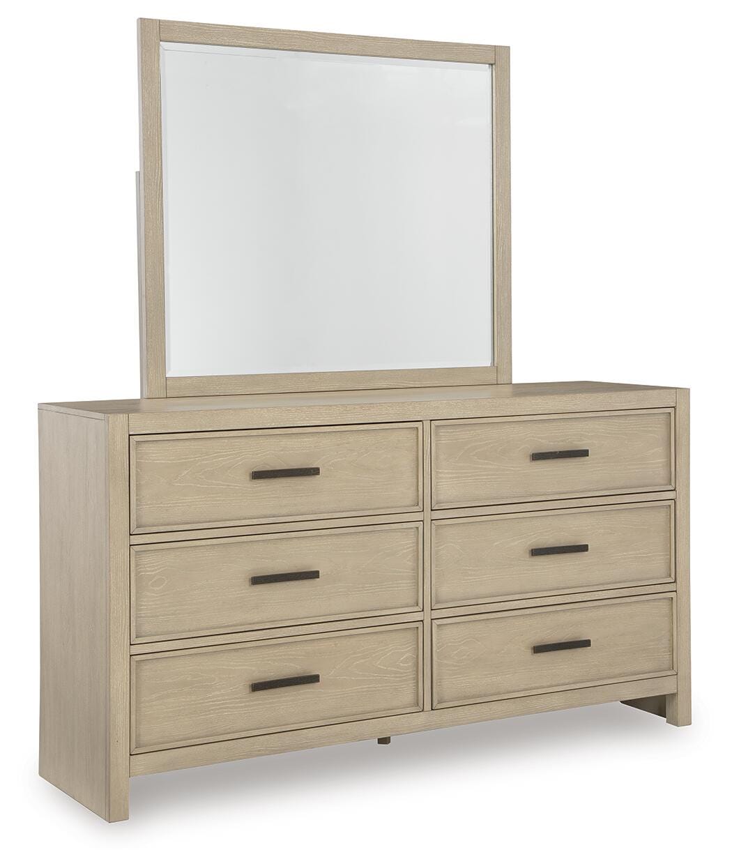 Calmoro Dresser and Mirror - Gray (B602-SI)