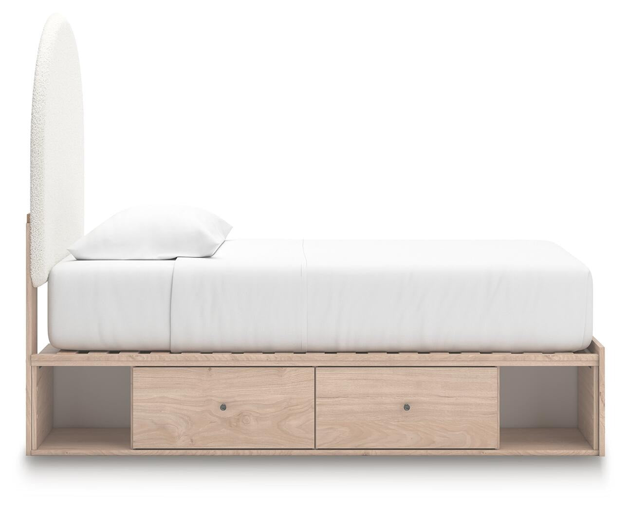 Arloster Twin Upholstered Panel Bed with Storage (PCB1566-SI) - Image 8
