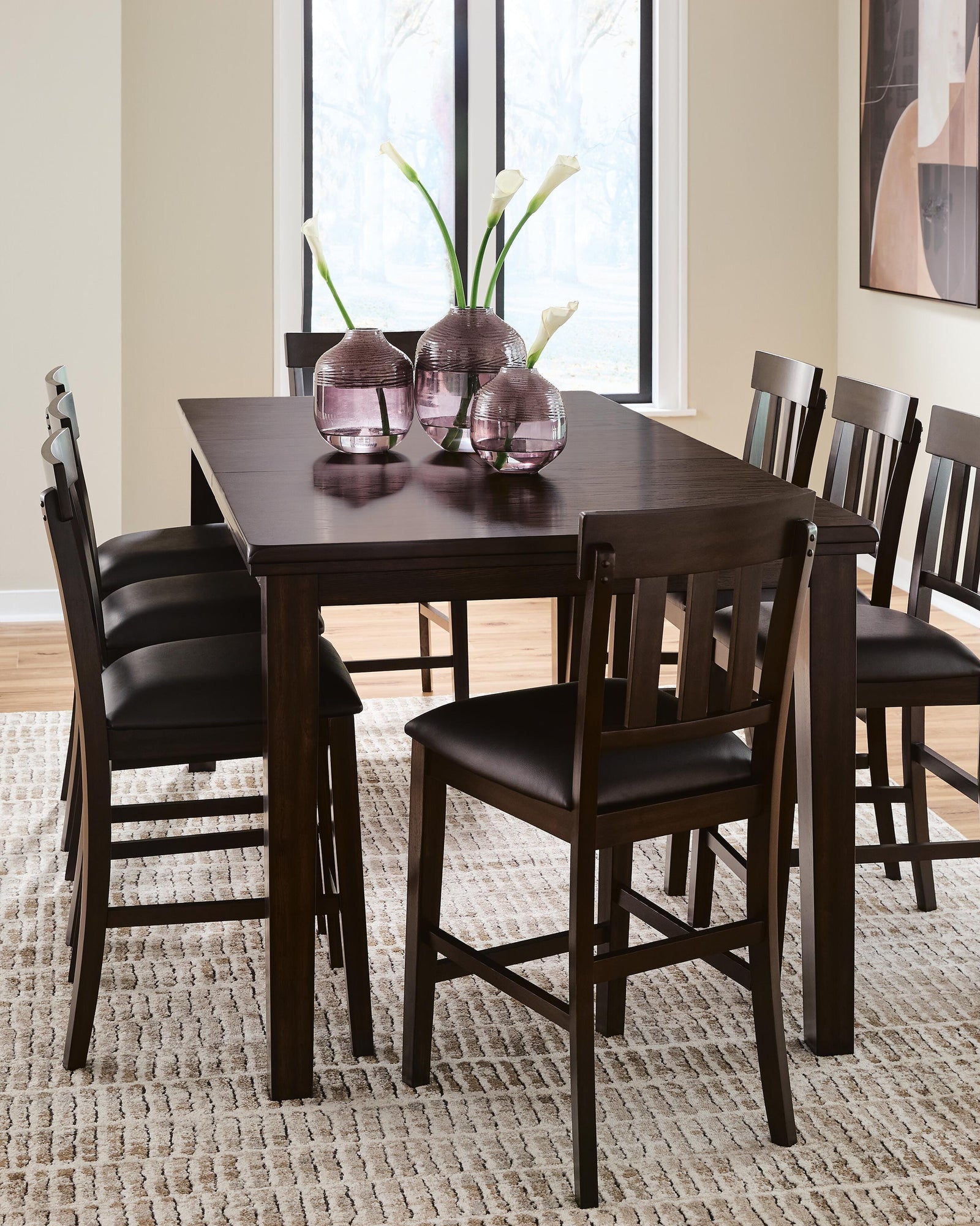Haddigan Counter Height Dining Table and 6 Barstools (D596-SI) - Image 11