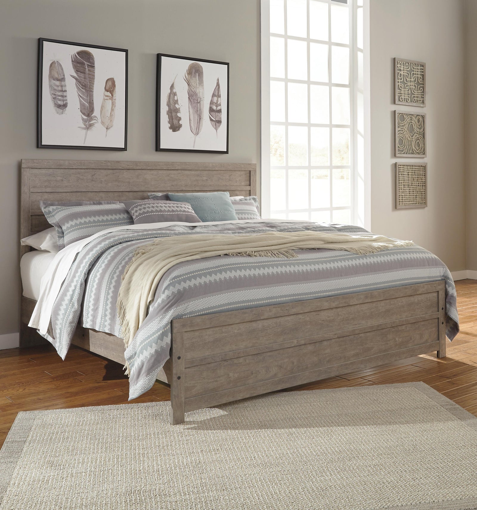 Culverbach Panel Bed, Dresser, Mirror and Nightstand - Gray (B070-SI) - Image 13