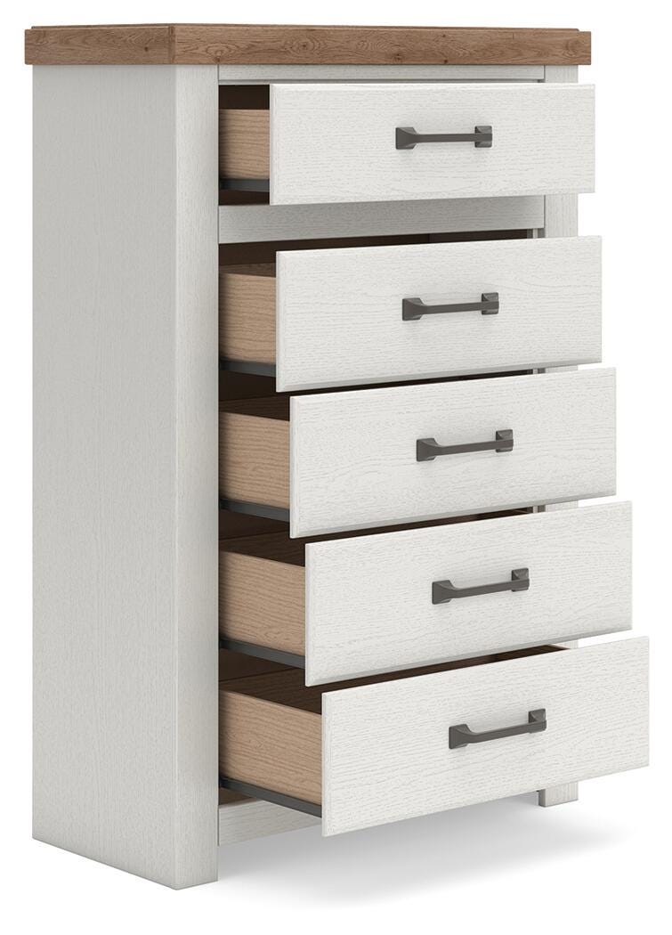Savonport Chest of Drawers - White/Brown (B4615-SI) - Image 3