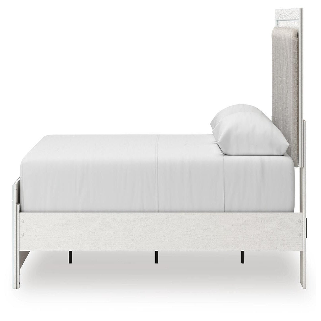 Zuraleus Queen Upholstered Panel Platform Bed, Dresser and Mirror (PCB3381-SI) - Image 13