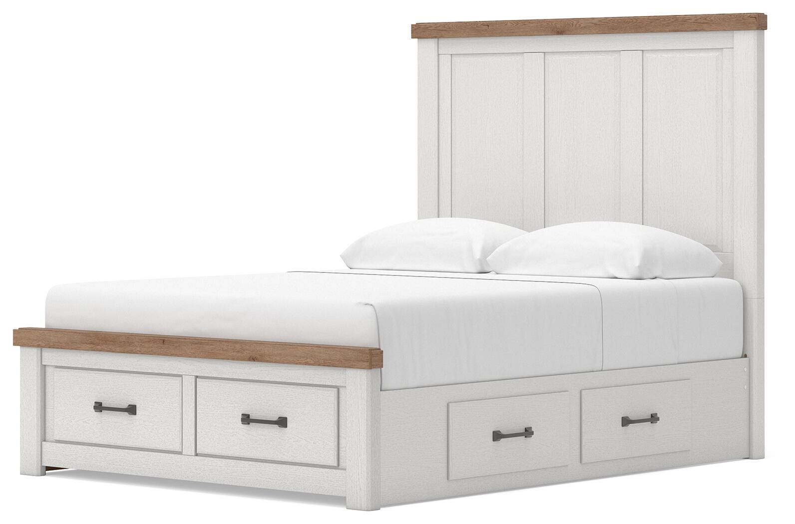 Savonport Panel Storage Bed - White/Brown (B4615-SI) - Image 6