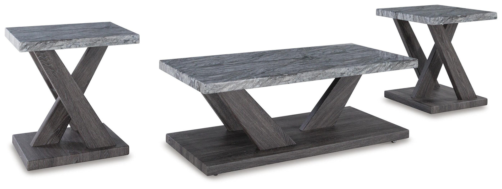 Bensonale Table (Set of 3) - Brown/Gray (T400-SI)