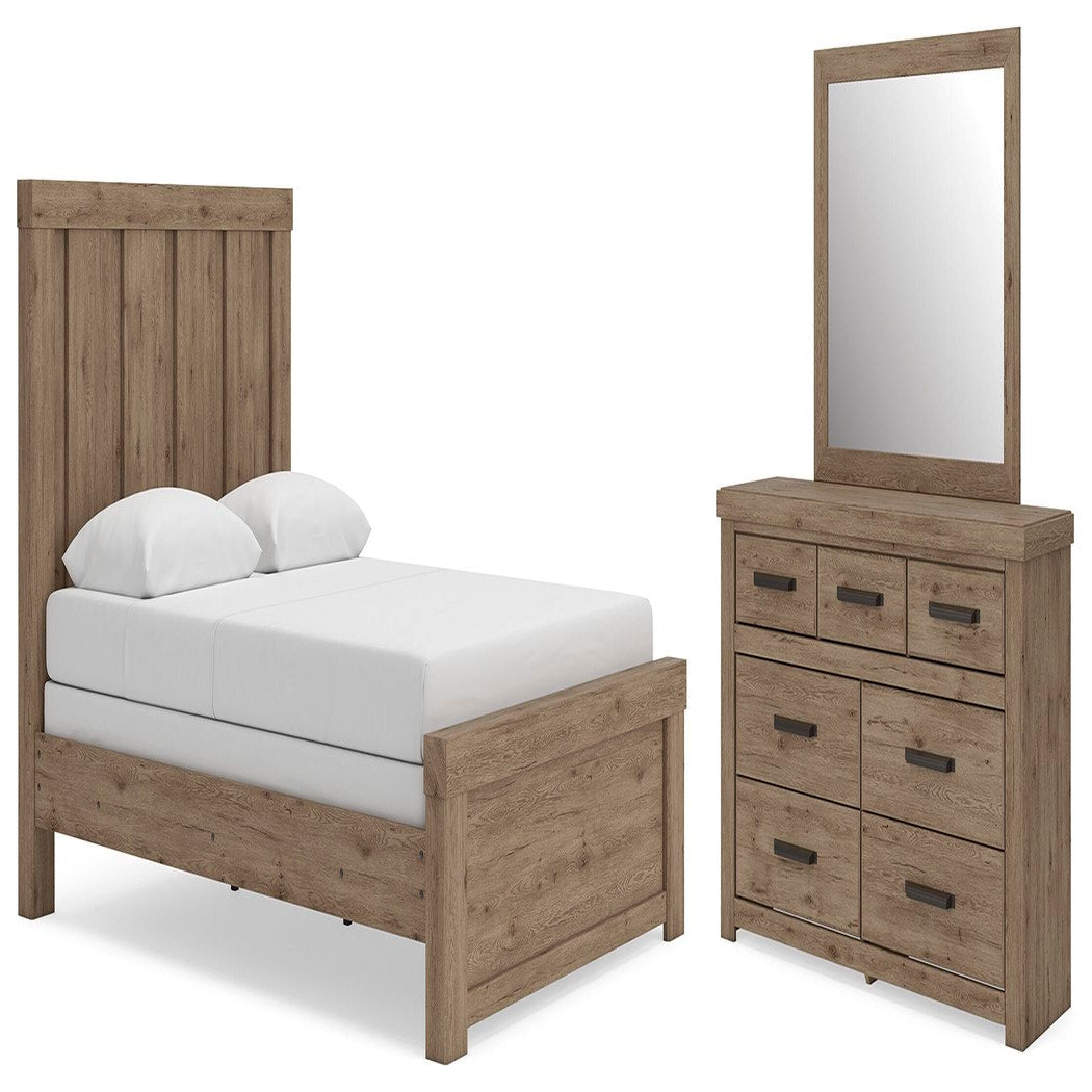 Oliandon Queen Panel Bed, Dresser and Mirror (PCB2844-SI)