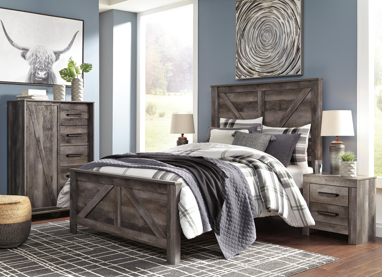 Wynnlow Crossbuck Panel Bed - Gray (B440-SI) - Image 6