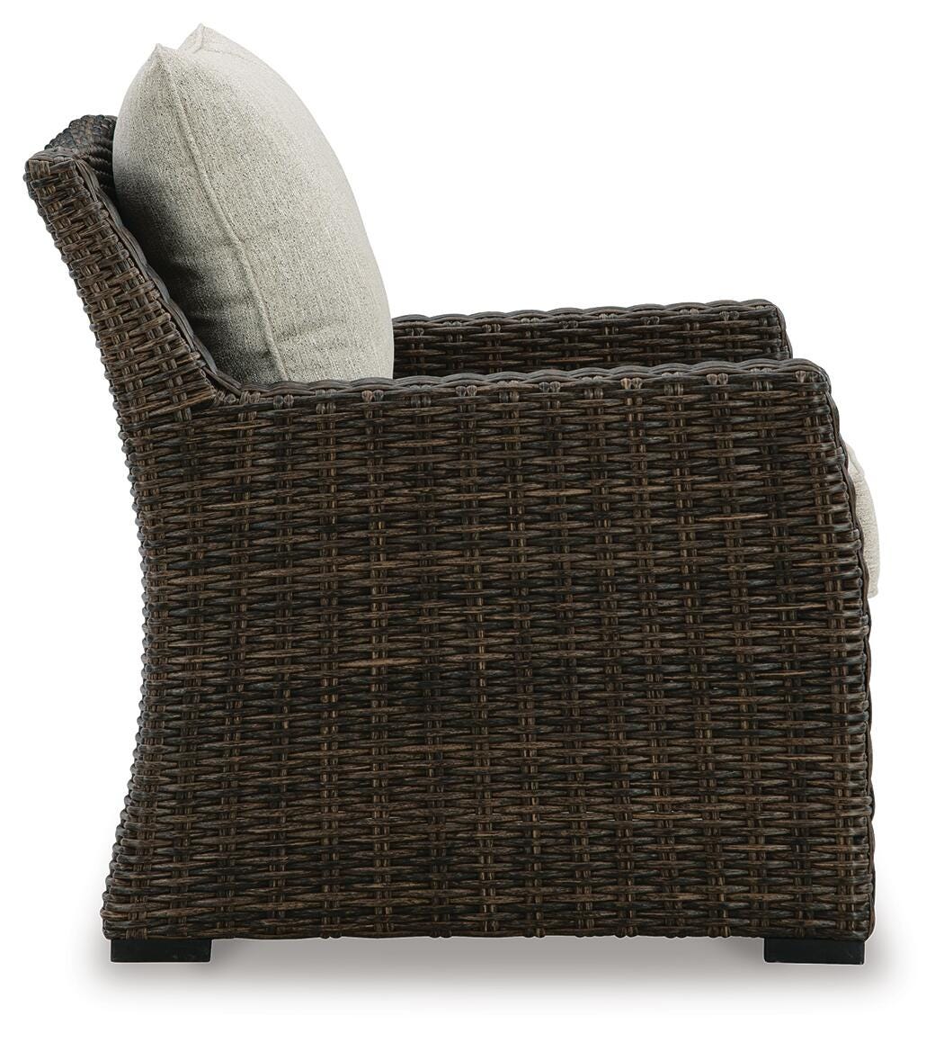 Brook Ranch Outdoor Sofa Sectional/Bench with Cushion (Set of 3) (P465-SI) - Image 7