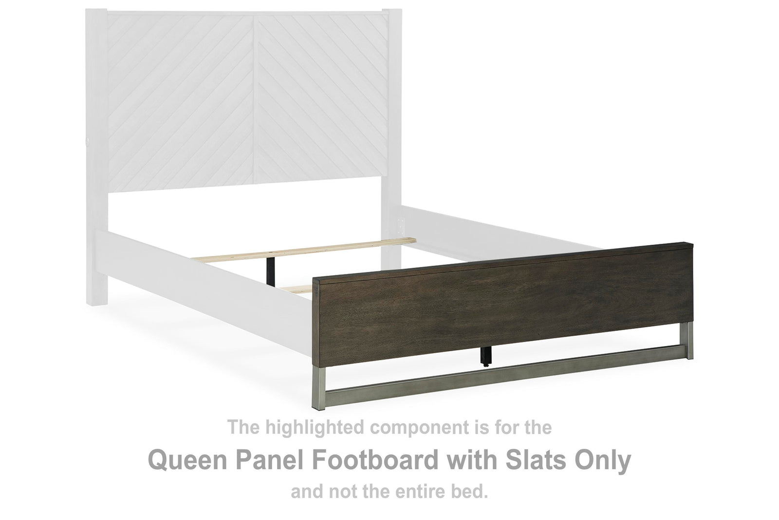 Arkenton Panel Footboard with Slats - Grayish Brown (B786-SI) - Image 4