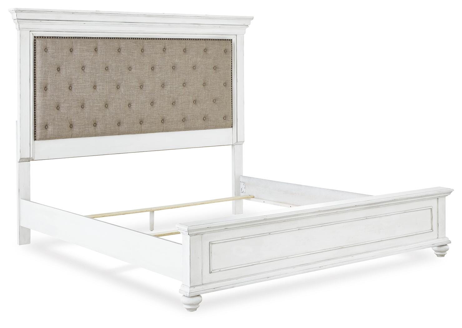 Kanwyn Upholstered Panel Bed, Dresser, and Nightstand - Whitewash (B777-SI) - Image 7