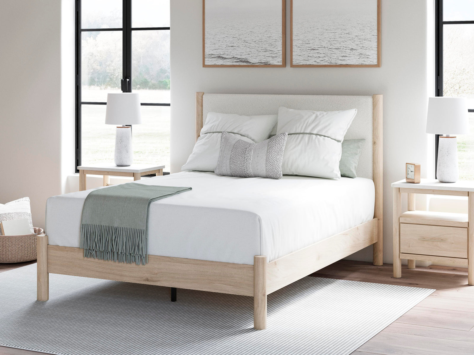 Cadmori Upholstered Panel Bed - Two-tone (B2615-SI) - Image 8