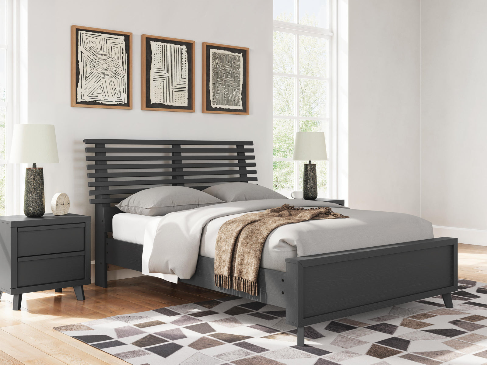 Danziar Slat Panel Bed (Youth) - Black (B1013-SI) - Image 8
