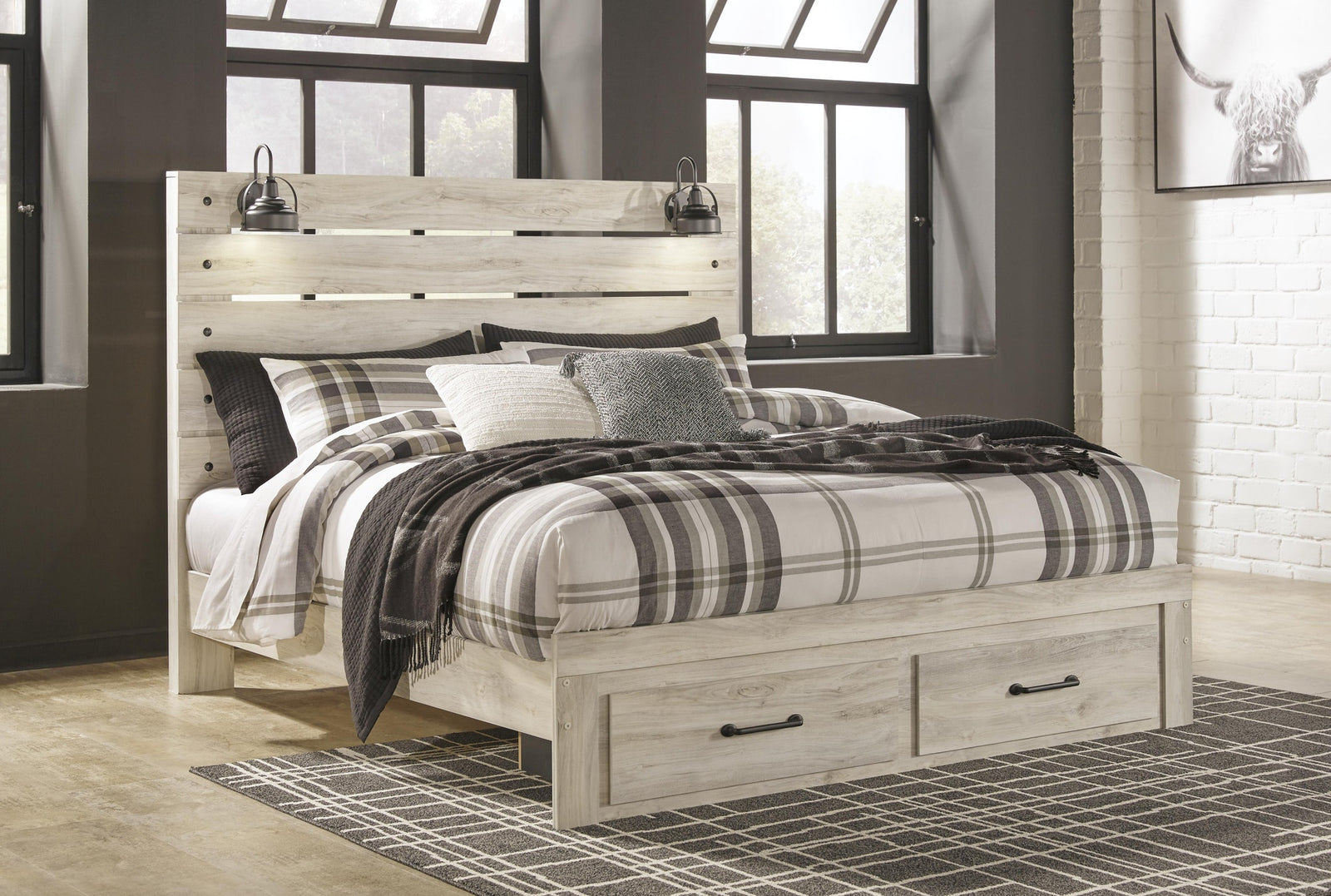 Cambeck Panel Storage Bed - Whitewash (B192-SI) - Image 4