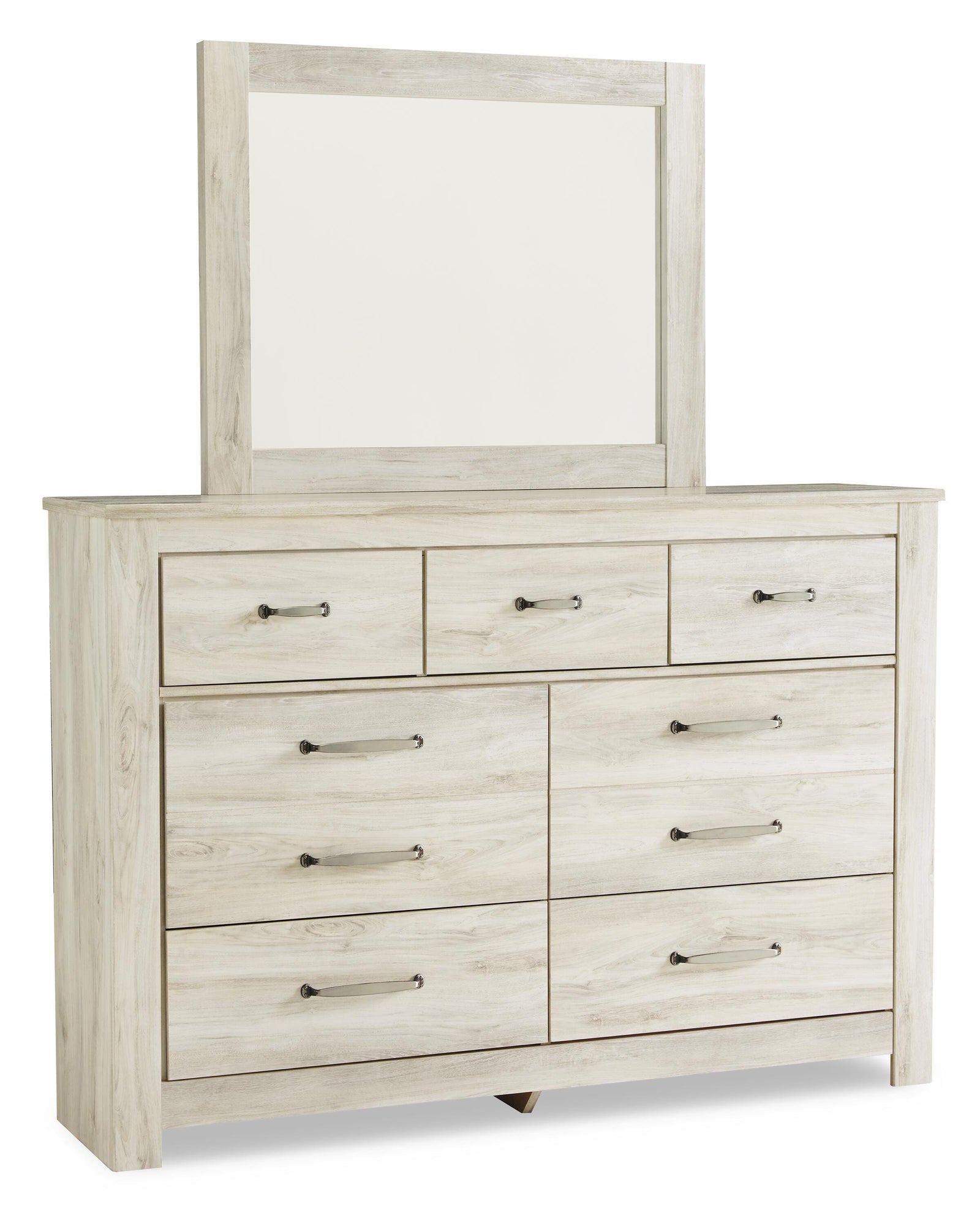 Bellaby Crossbuck Panel Bed, Dresser, Mirror and 2 Nightstands - Whitewash (B331-SI) - Image 4