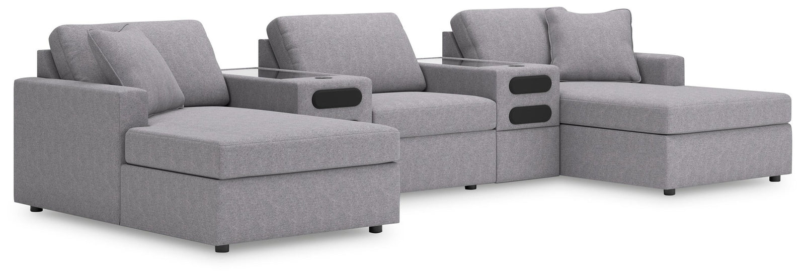Modmax 5-Piece Double Storage Chaise Sectional with Audio Consoles (92104-SI)