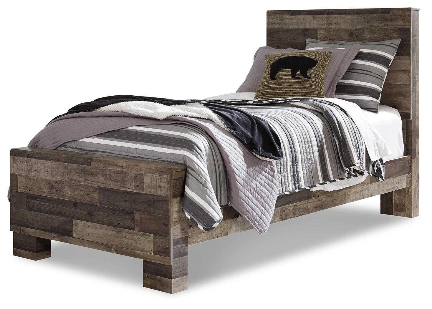 Derekson Panel Bed, Dresser and Mirror (B200-SI) - Image 3